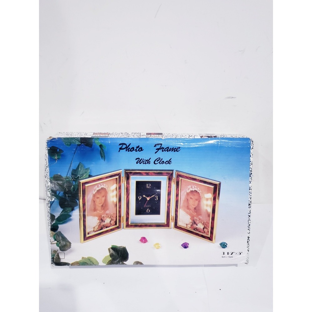 Vintage Photo Frame With Clock - 3.5" x5"